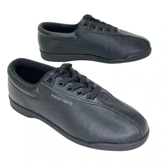 Easy Spirit Esap1 Black Leather Womens Sneakers Size 6.5W - Picture 10 of 13